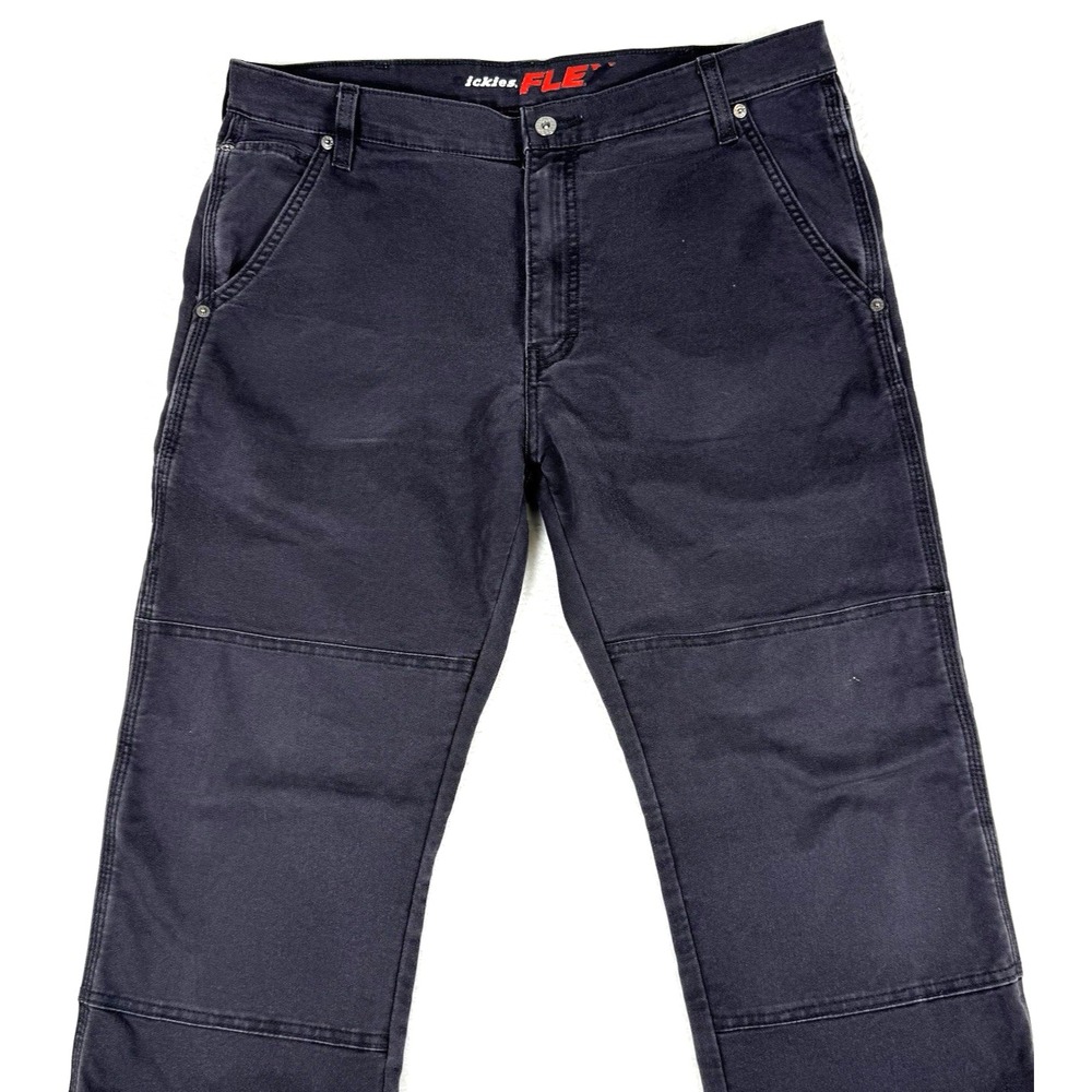 Dickies FLEX Men's 36x30 (Fits 36x29) Black Double Knee Carpenter Pants Regular